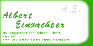 albert einvachter business card